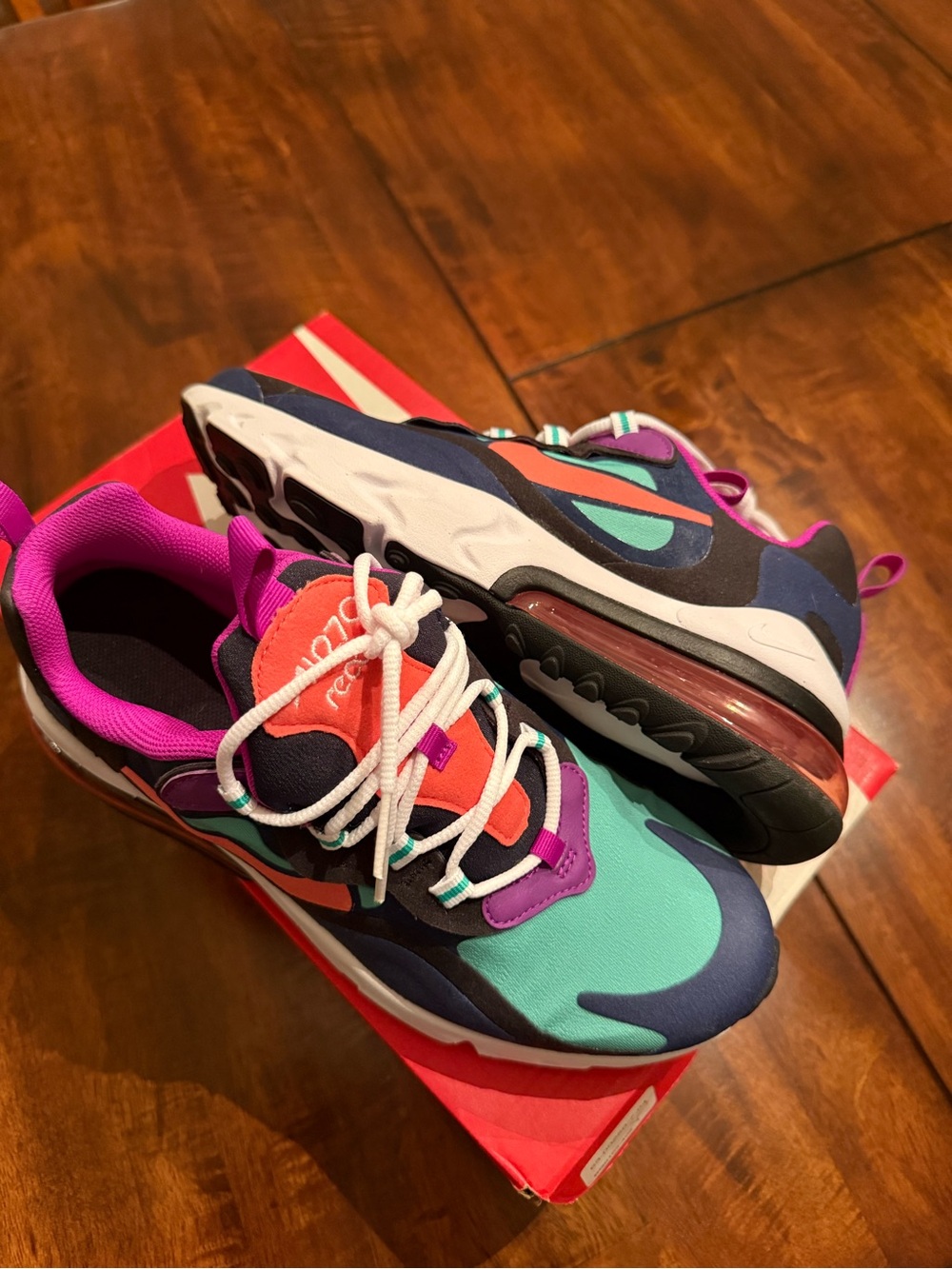 Nike Kids Multicolor Athletic Sneakers in Teal, Purple and Coral